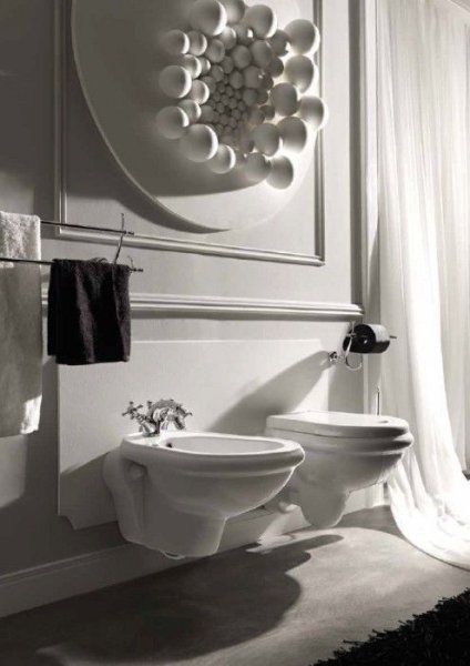 Биде подвесное Kerasan Retro 102601*1 с 1 отверстием под смеситель, белый