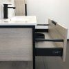 Тумба-умывальник COMFORTY "Бонн-90" дуб дымчатый с  раковиной Quadro 90