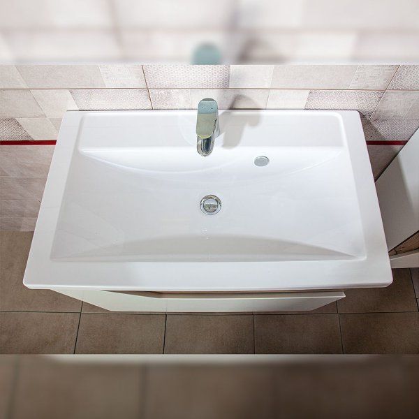 Комплект мебели для ванной Бриклаер БРАЙТОН 80, белый/дуб