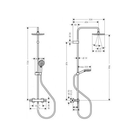 Душевая стойка Hansgrohe Vernis Blend 26276000 хром