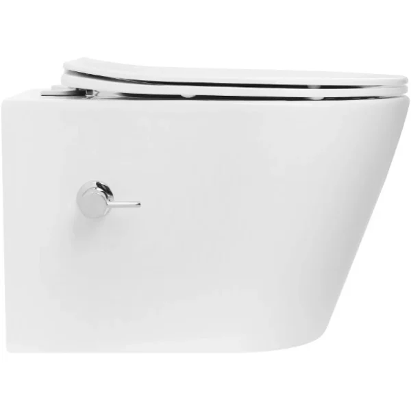 Унитаз подвесной Boheme Avva 973-SET-2-W безободковый, с функцией биде, торнадо, с сиденьем микролифт, белый