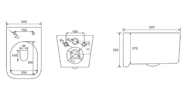 Подвесной унитаз REA TINO RIMLESS белый REA-C2630
