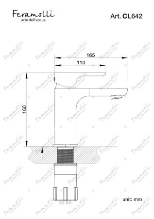 Смеситель для раковины Feramolli CL642, хром