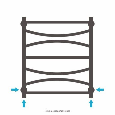 Полотенцесушитель водяной Сунержа Ажур 00-0255-6050 600x500 без покрытия