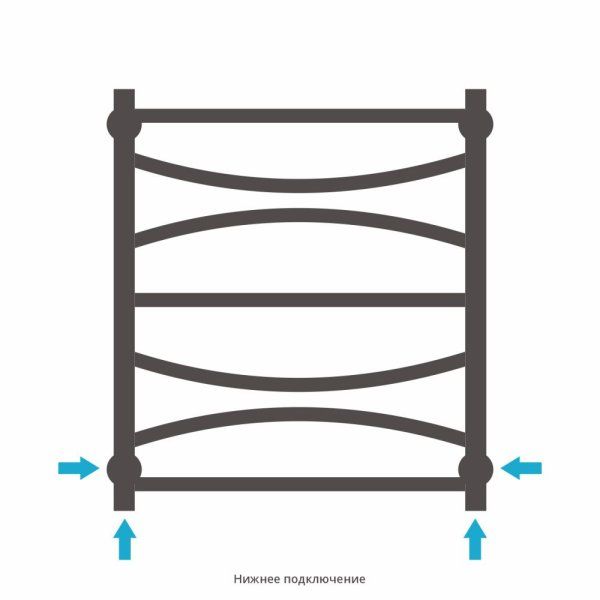 Полотенцесушитель водяной Сунержа Ажур 00-0255-6050 600x500 без покрытия