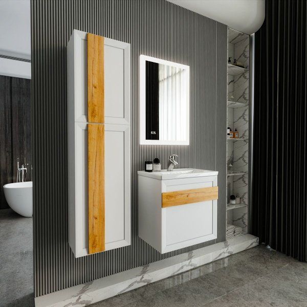 Комплект мебели для ванной Бриклаер БЕРЛИН 60BD, белый