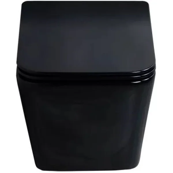 Унитаз подвесной GID Tr2144BL безободковый, с сиденьем микролифт, черный глянец