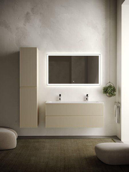 Тумба подвесная SANCOS Snob R 1195х445х500, c двумя ящиками оснащенными доводчиками, Beige Soft, SNR120CE