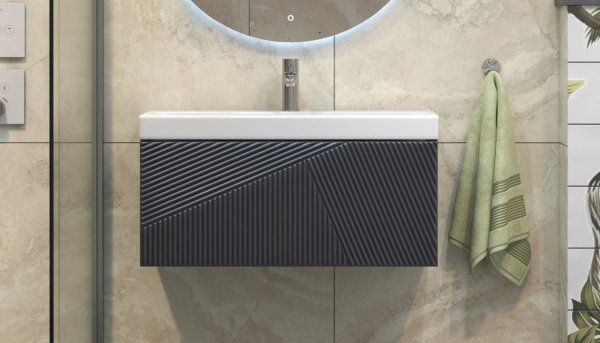 Тумба подвесная Velvex Edge 80.1Y, графит (tp.EDG.9696.80.1Y графит)