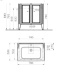 Тумба с раковиной VitrA Valarte 62154 80 серый матовый