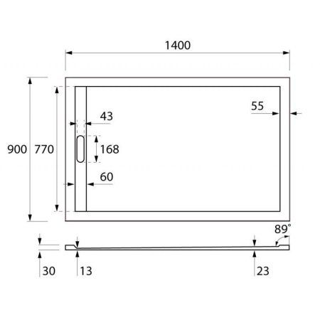 Панель для поддона Cezares TRAY-AS-AH-140/90-100-SCR