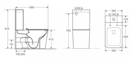 Унитаз напольный CeramaLux 2171, Бело-Глянцевый
