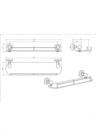 Полка стекло CeramaLux 51311, Хром