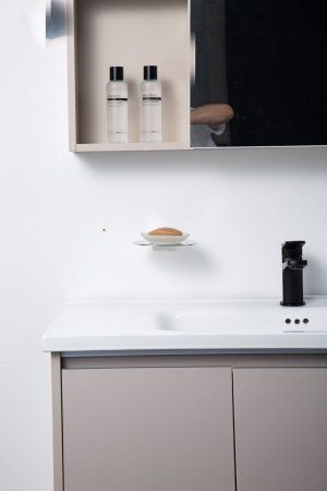 Мыльница стеклянная Gappo G3LU09EM02QA-8SO, хром/белая