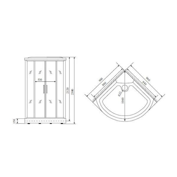 Душевая кабина Timo Lux 90*90*230  (TL-1502)