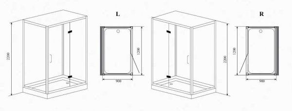 Душевая кабина Timo Premium Puro Swing Door H-511 L
