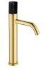 Смеситель Boheme Stick 122-G-MR-BLACK для раковины высокий, золото, мрамор черный