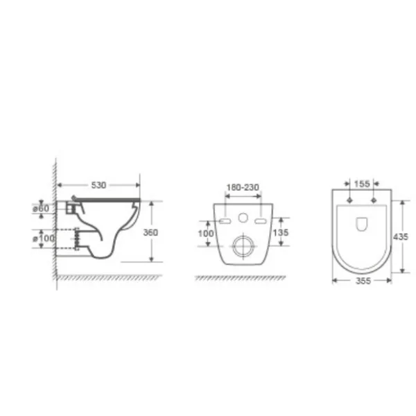 Унитаз подвесной WeltWasser Baarbach 004GL-WT безободковый, с сиденьем микролифт, белый