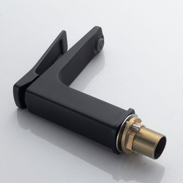 Смеситель для ванны однорычажный с гайкой Shevanik S4601H, Черный