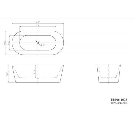 Акриловая ванна BelBagno BB306-1675 1675х800 белый