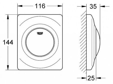 Кнопка смыва Grohe Surf 38808000 для писсуара
