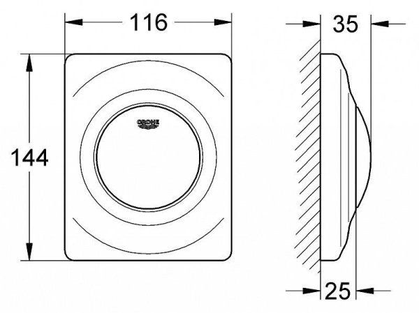 Кнопка смыва Grohe Surf 38808000 для писсуара