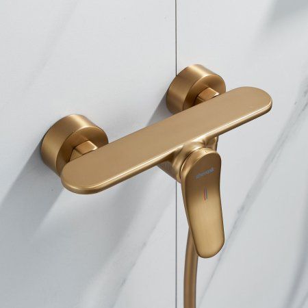 Смеситель для душевой кабины однорычажный  Shevanik S4716G, Золотой сатин