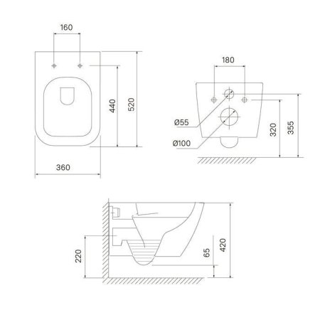 Унитаз подвесной, безободковый, Torr, IDDIS, TOCCRRNKDSZVEiFE25WL