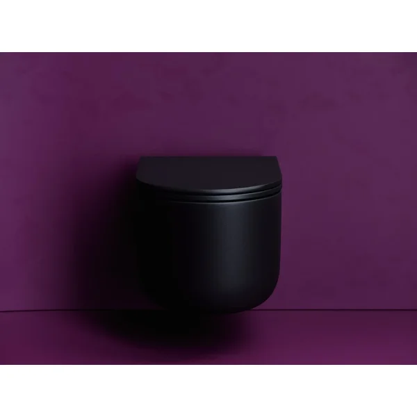 Унитаз подвесной Ceramica Nova Ulma CN4006TMB безободковый, торнадо, с сиденьем микролифт, черный матовый