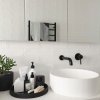 Смеситель для раковины (умывальника) REA LUNGO BLACK MAT + BOX черный настенный скрытого монтажа, BAT-B0969