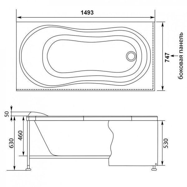 Акриловая ванна Aquanet Corsica 00203927 150х75