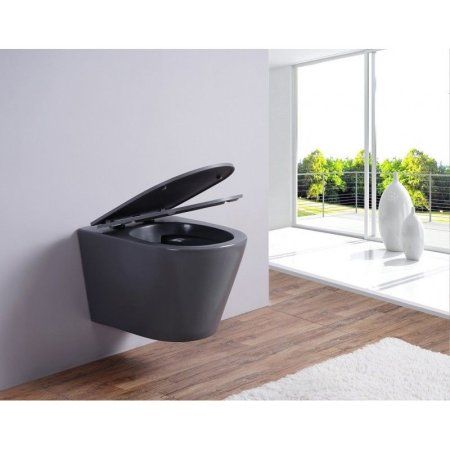 Унитаз подвесной Esbano Clavel безободковый, серый матовый