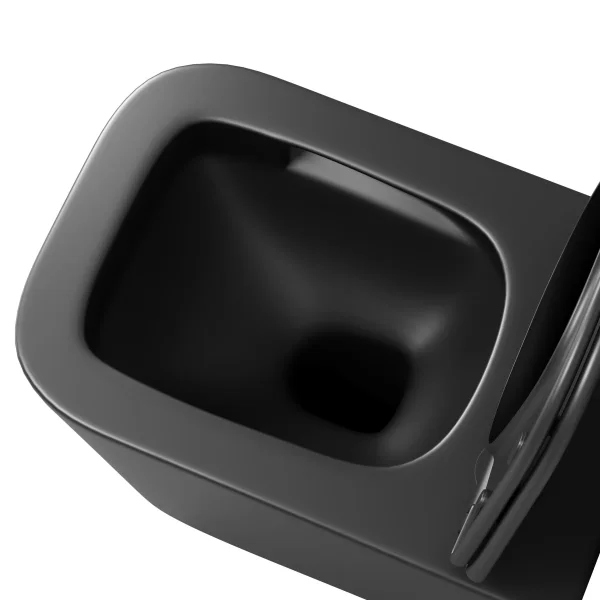 Унитаз подвесной Grossman GR-4404BMSQ безободковый, торнадо, с сиденьем микролифт, черный матовый