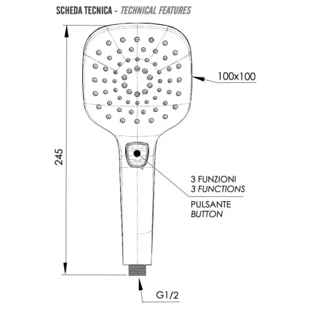 Душевая лейка 100 мм Remer 318CPNOX