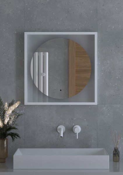 Зеркало с LED-подсветкой настенное Defesto Eclipse DF 2236R 60x60 белый