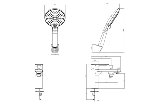 AQ1844CR НИКА смеситель врезной на борт ванны на 1 отв.