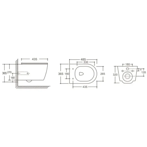 Унитаз подвесной Ceruttispa Sella Aria CT10016 безободковый, с сиденьем микролифт, черный матовый