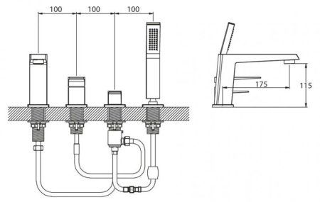 Смеситель BelBagno Arlie ARL-VIM4-CRM для ванны