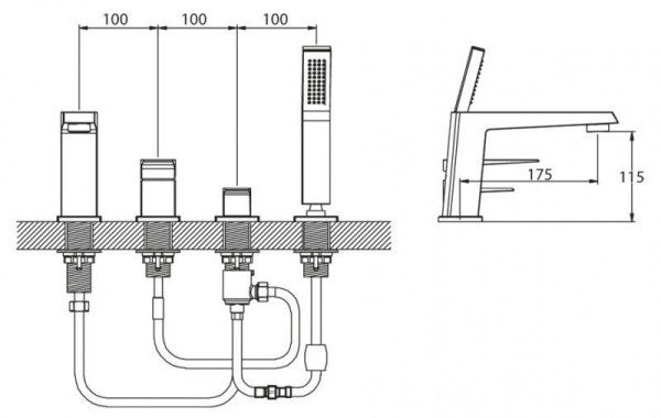 Смеситель BelBagno Arlie ARL-VIM4-CRM для ванны