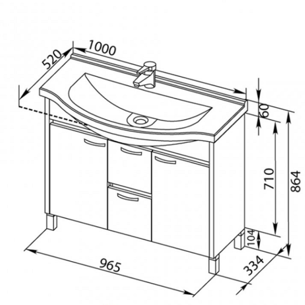 Тумба под раковину Aquanet Донна 00169183 100 венге