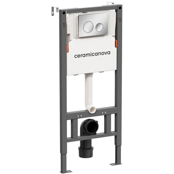 Инсталляция для унитаза Ceramica Nova Balance Circle CN121001CH с кнопкой смыва, хром