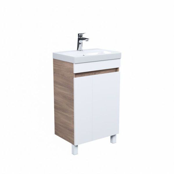 Тумба с умывальником IDDIS напольная с дверцами 50 см белая/под дерево Zodiac (ZOPZD5AAADATFiZL95TQK)