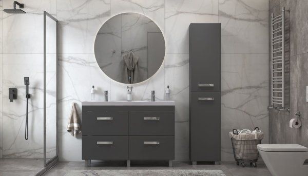 Пенал напольный Velvex  Orlando 190, серый (pn.ORL.40 графит)