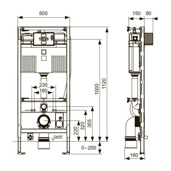Система инсталляции Tece TECEprofil 9300344 для унитаза-биде TOTO NEOREST AC/EW