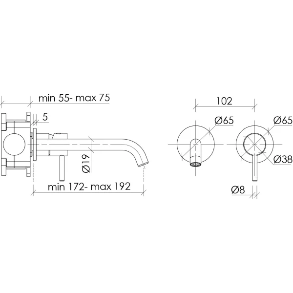 Смеситель для раковины Sancos Etna SC9004BN встраиваемый, никель