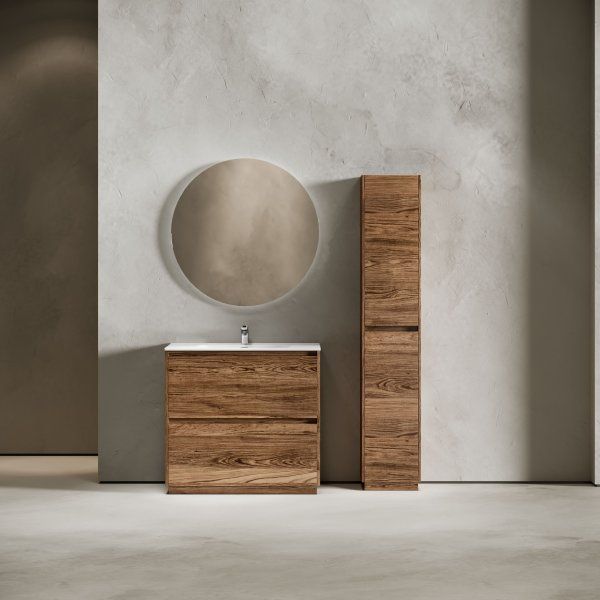 Тумба под раковину SANCOS Libra Floor напольная, 890х450х840, c двумя ящиками оснащенными доводчиками, дуб чарльстон,  LB90FECH