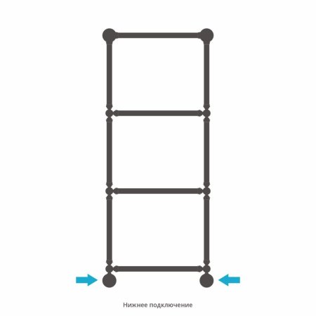 Полотенцесушитель водяной Сунержа Ренессанс 00-0281-1250 1260x500 без покрытия