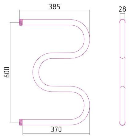 Полотенцесушитель водяной Стилье М-образный 60х40