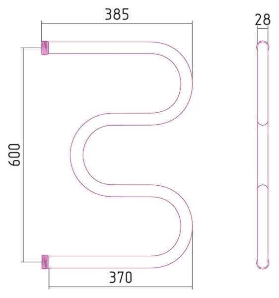 Полотенцесушитель водяной Стилье М-образный 60х40