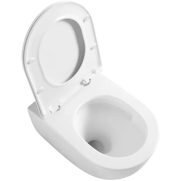 Унитаз подвесной Veconi Ento VEN-52T безободковый, торнадо, с сиденьем микролифт, белый